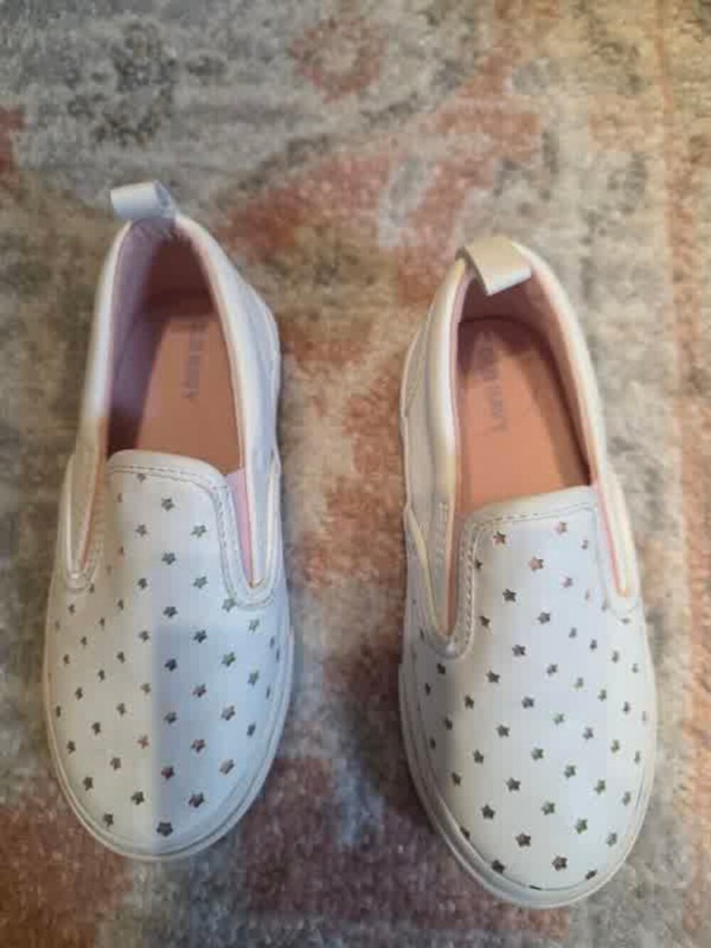 Old Navy Girls White Star Slip-On Sneakers Size 9T